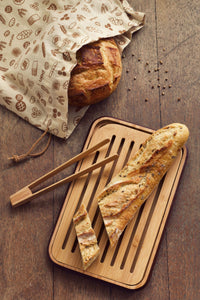 Pebbly Bread Baker's Set with Board, Tongs & Bag