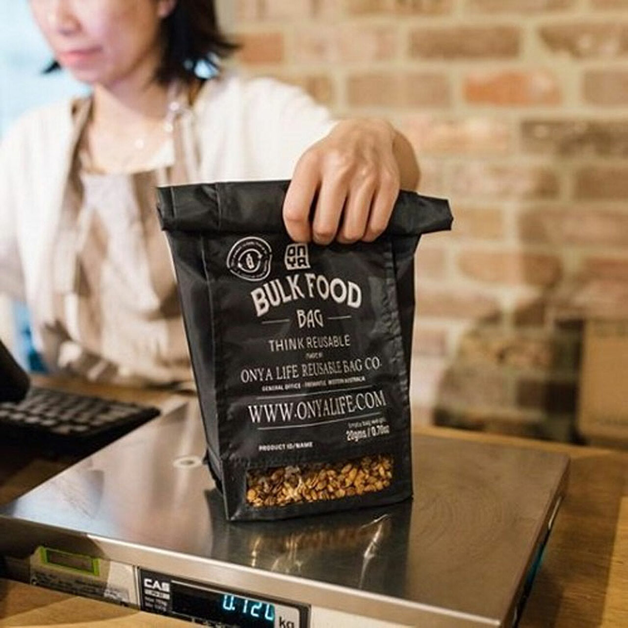 Buy Onya Reusable Bulk Food Bag Large - Charcoal – Biome New Zealand Online